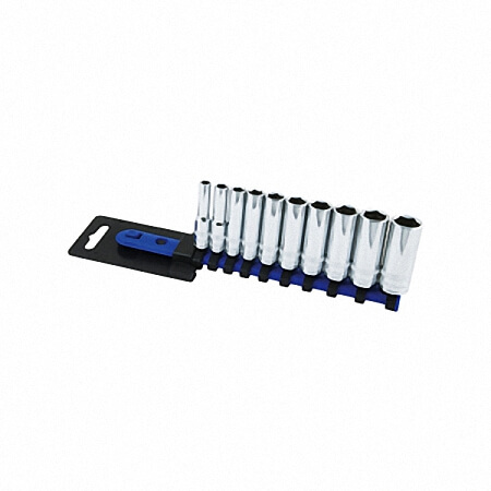 Juego de 10 vasos largos de 6 puntas de 1/4" (mm)
