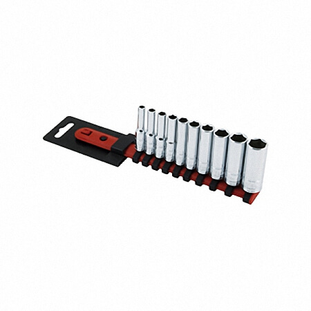 Juego de 10 vasos largos de 6 puntas de 1/4" (SAE)