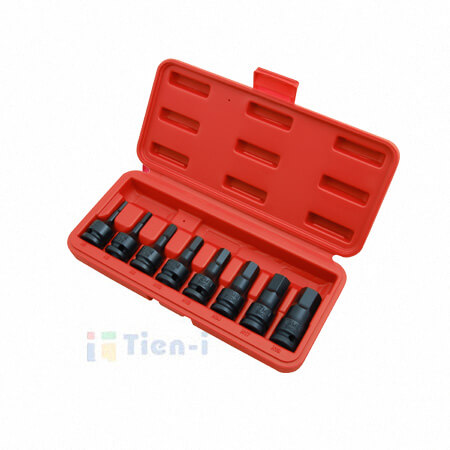 Juego de 8 vasos de impacto hexagonales de 1/2" (60L, H5-H19)