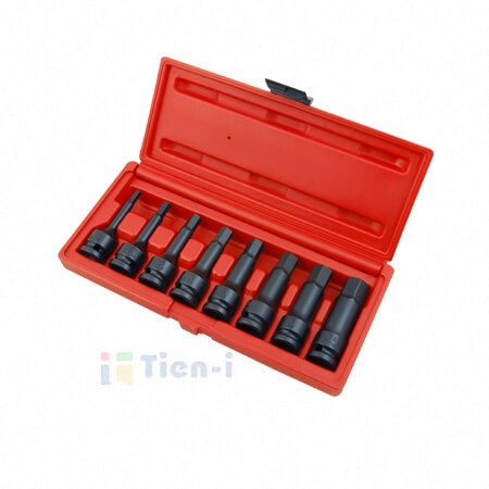 Juego de 8 vasos de impacto hexagonales de 1/2" (78L, 1/4"-3/4")
