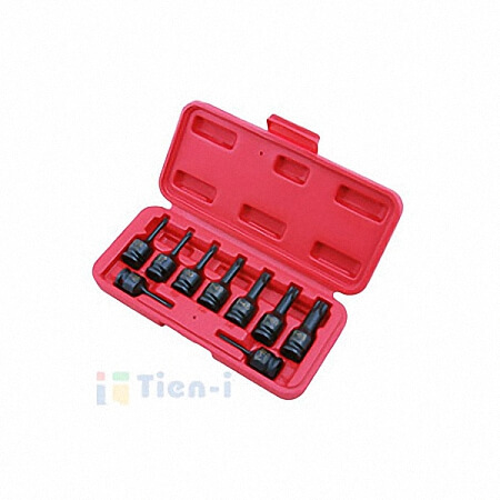 Juego de 9 vasos de impacto con punta de Torx de 3/8"
