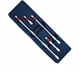 Juego de 4 barras de extensión con bloqueo, 1/2" DR. - 3", 5", 10", 15"