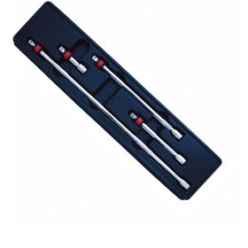 Juego de 4 barras de extensión con bloqueo de 3/8"