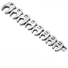 Juego de 8 llaves crowfoot abiertas de 3/8" DR. (3/8"-7/8")