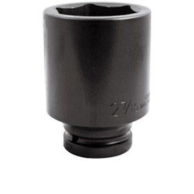 Vaso de impacto largo de 6 puntas de 1-1/2", SAE, métrico