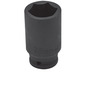 Vaso de impacto largo de 6 puntas tipo USA de 3/4", SAE, métrico