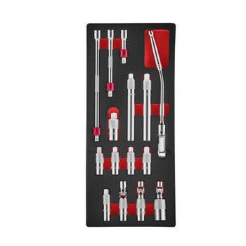 Juego maestro de 15 vasos magnéticos para bujías, 3/8" DR.