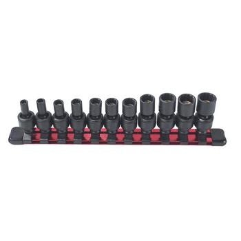 Juego de vasos de impacto articulados magnéticos de 12 puntas, 1/4" DR. (mm)