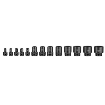 Juego de 13 vasos de impacto cortos de 1/4" y 3/8".